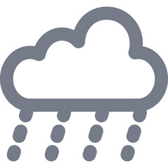 Gray Cloud Icon With Falling Rain Drops Against A Transparent Background Weather Symbol