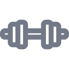 Gray Dumbbell Icon Represents Fitness and Strength Training Equipment on a Transparent Background