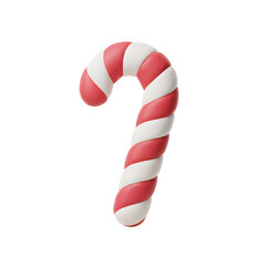 Vibrant festive striped candy cane, a delicious sweet treat for Christmas and holidays, isolated on a transparent background.