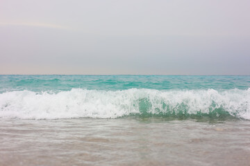 Beautiful view of sea with waves and beach