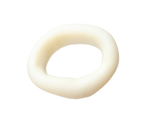 One fresh squid ring isolated on white