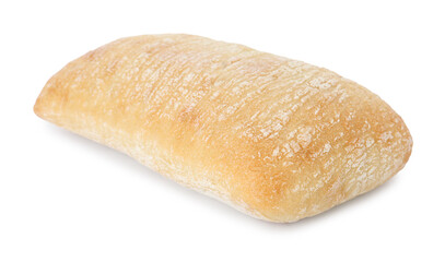 One tasty fresh ciabatta isolated on white