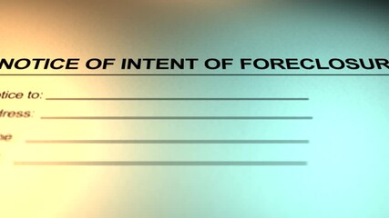 Camera Slides over House Foreclosure Paperwork