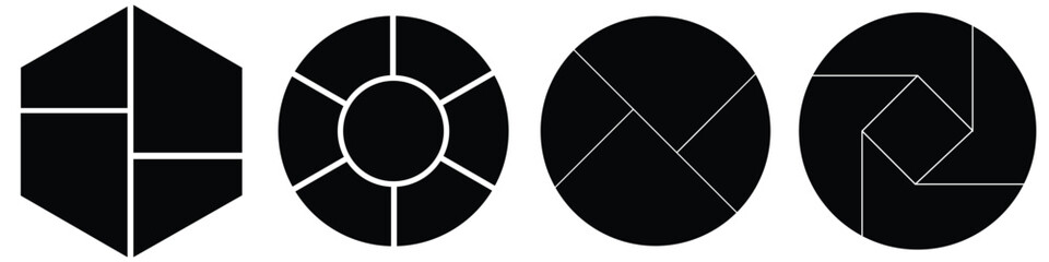 Abstract Geometric Shape Icon Set | Modern Circular and Polygonal Design