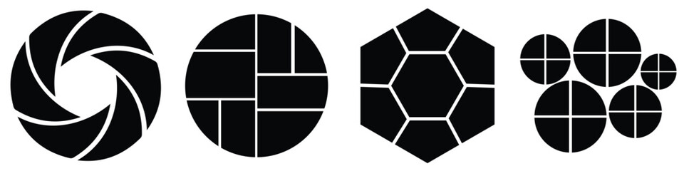 Abstract Geometric Shape Icon Set | Modern Circular and Polygonal Design
