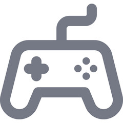 Gray Video Game Controller Icon With A Cord And Buttons Isolated On A Transparent Background A Simple Vector Graphic Representing Gaming