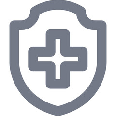 Obraz premium Gray Shield Icon With Medical Cross Symbol Inside On Transparent Background Vector Graphic