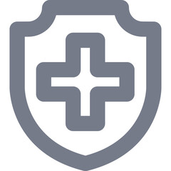 Gray Shield With A Plus Symbol Inside On A Transparent Background Representing Health Protection Security And Safety Emblem