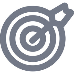 Gray Target Icon With Arrow Representing Marketing Goals And Business Strategy On Transparent Background Detailed Graphic