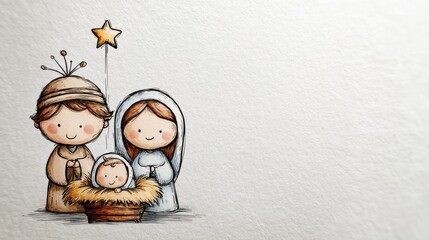 Birth of Jesus In Cartoon Style