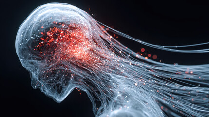 Digital representation of human brain activity with dynamic neural connections and data flow