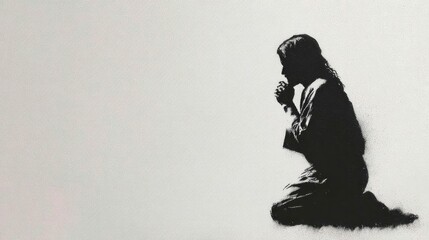 Stencil Art of Jesus Praying