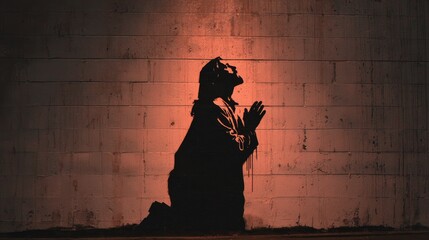 Stencil Art of Jesus Praying