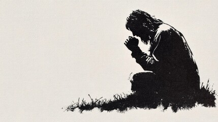 Stencil Art of Jesus Praying