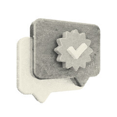 3d chat speech talk bubble icon illustration