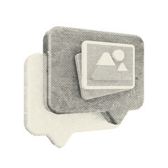 3d chat speech talk bubble icon illustration