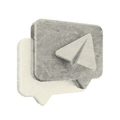 3d chat speech talk bubble icon illustration