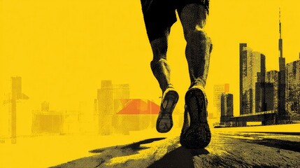 silhouette of a runner's legs