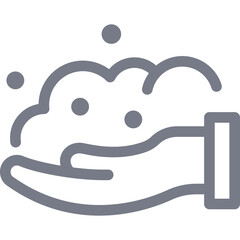 Icon Of Hand Washing With Soap Bubbles And Foam In A Simple Outline Style On A Transparent Background Representing Cleanliness And Hygiene