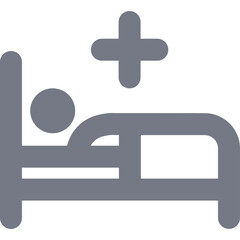 Obraz premium Hospital Bed Icon With Medical Cross Symbol Representing Healthcare And Medicine On Transparent Background
