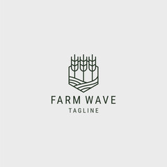 Farm wave logo style icon design template vector illustration
