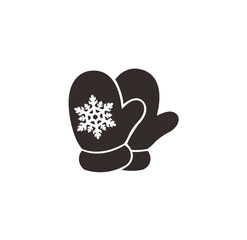 Stylized heart-shaped flower with two leaves on a white background, simple graphic design.
