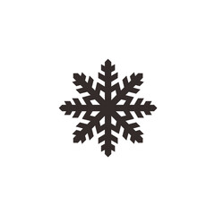 Stylized heart-shaped flower with two leaves on a white background, simple graphic design.