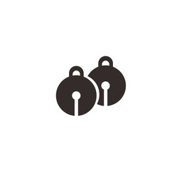 Stylized heart-shaped flower with two leaves on a white background, simple graphic design.
