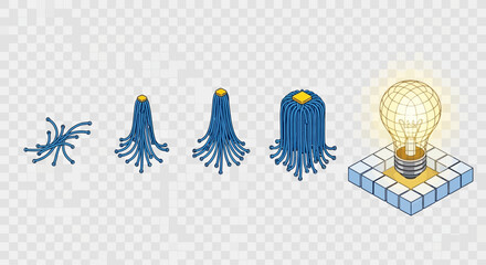 Evolution of an idea: from chaos to a bright lightbulb.