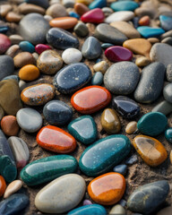 Colorful stones background, colorful pebble wallpaper.
