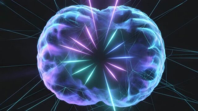 Brain activity with neural connections highlights neuroscience and mental health research - Powered by Adobe