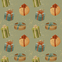 A Festive Gift Pattern Featuring Colorful Presents Perfect for Various Holiday Celebrations
