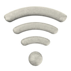 3d media communication wifi signal halftone style