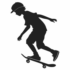 Fototapeta premium Boy skateboarding silhouette