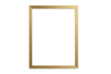 Gold photo frame template creating a stylish border for images, a transparent empty mockup ready for content