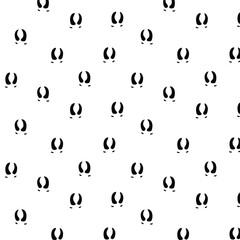 Raindeer footprint seamless pattern with black color on a transparent background