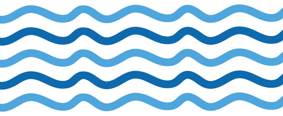 Simple seamless pattern with abstract ocean waves in blue tones on white background. Ideal for kids decor. summer textiles.marine designs and beach themed products . Blue waves icon in trendy style 