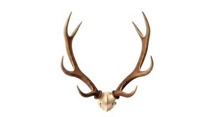 Deer antlers and skull isolated on transparent background