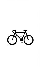 Fototapeta premium Simple black bicycle icon on a clean white background.