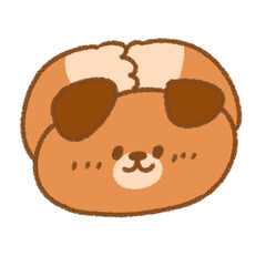 頭の上でOKポーズをするゆるかわいい犬のイラスト