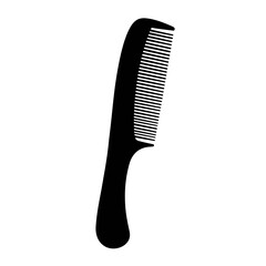 Black hair comb stylist tool for hair care and styling accessories isolated simple object