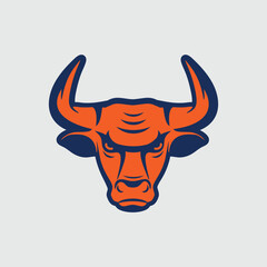 Bull logo design, Buffalo logo, Bull mascot logo, bull head illustration vectctor