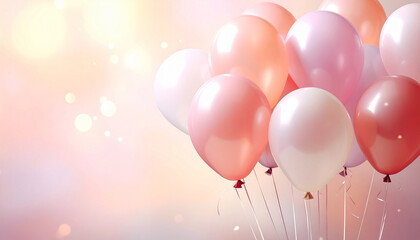 Fototapeta premium Elegant Balloons in Pastel Colors for Celebrations and Joyful Events.