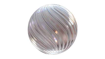Abstract Sphere with Swirling Lines and Iridescent Surface for Futuristic Designs and Modern Art Projects