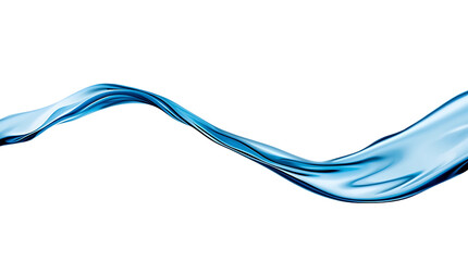 Abstract Blue Water Wave on Black Background Clean Liquid Flow Freshness and Motion Concept