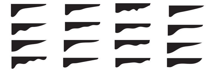 Border shape wave design, dividers shapes, frame template curve collection