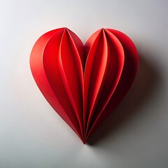 Red Paper Heart Symbol of Love and Romance with Creative Design and Bright Color