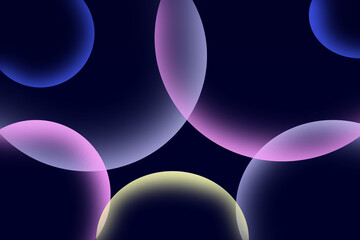 Abstract glowing circles with soft gradients on dark background image photo