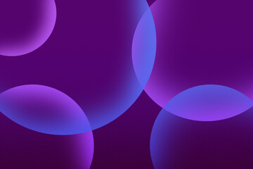 Abstract overlapping translucent purple circles on a dark purple background image
