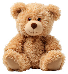 Cute teddy bear isolated on white background PNG transparent clipart.
